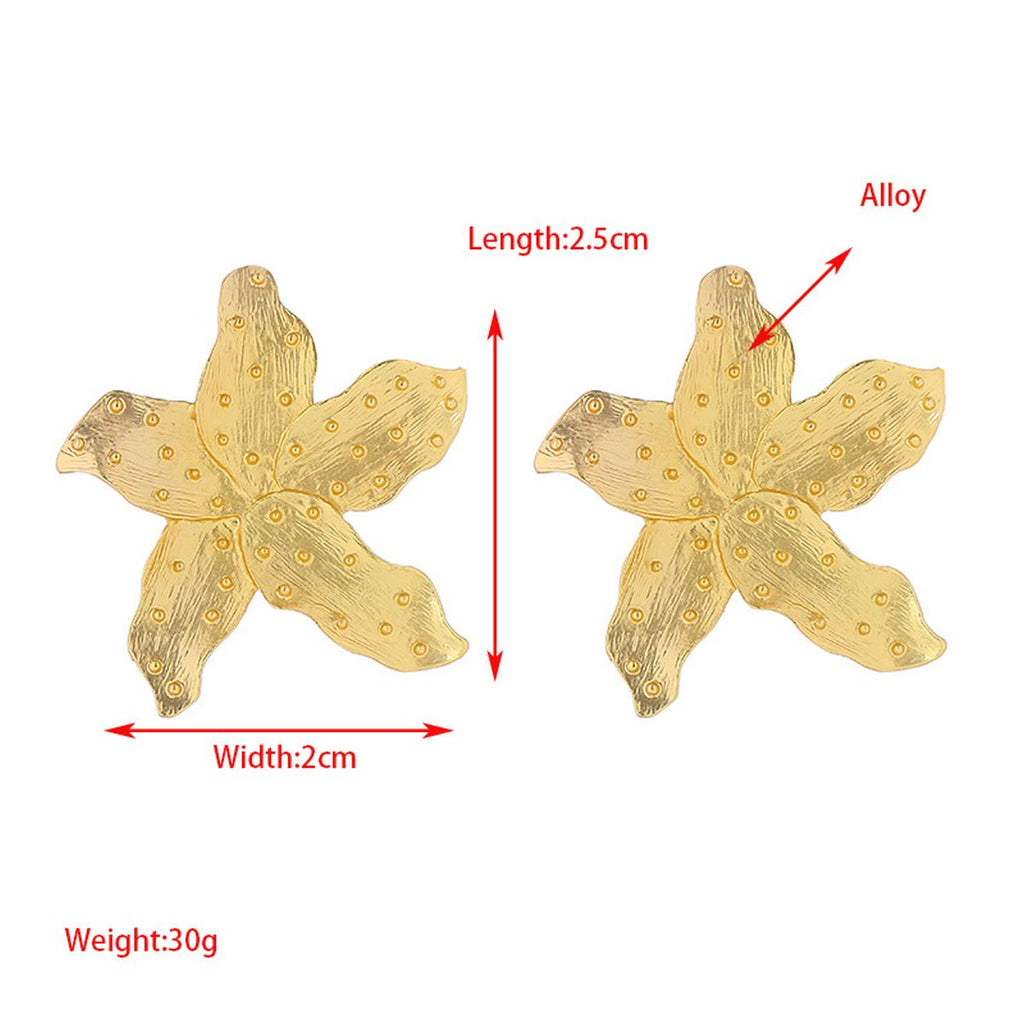 Star Fish Enamel Green 18K Gold Stud Earring For Women