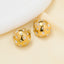 Ball Cubic Zirconia 18K Gold Anti Tarnish Stud Earring For Women Bulk