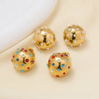Ball Cubic Zirconia 18K Gold Anti Tarnish Stud Earring For Women Bulk