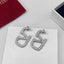 V Shape Stainless Steel CZ Silver Hoop Dangler Earring Bulk