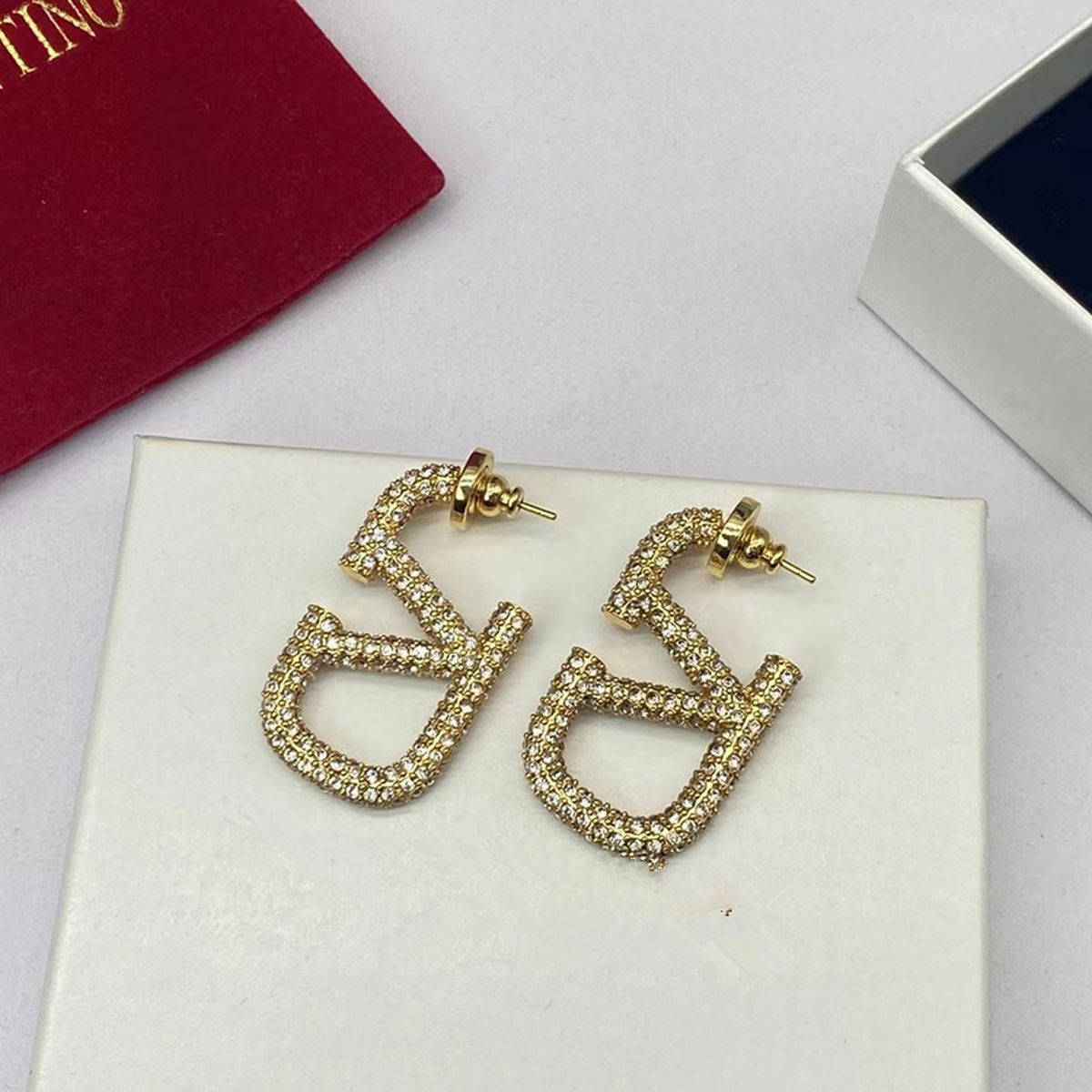 V Shape Stainless Steel CZ Silver Hoop Dangler Earring Bulk