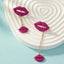 Lips 18K Gold Pink Crystal Tassel Dangler Earring For Women Bulk