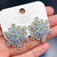 Flower Silver Multi CZ Crystal Anti Tarnish Stud Earring Bulk