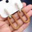 Oval Link 18K Gold Brown CZ Crystal Anti Tarnish Dangler Earring Bulk