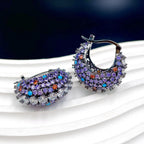 Solitaire Silver Cubic Zirconia Anti Tarnish Hoop Earring Women Bulk