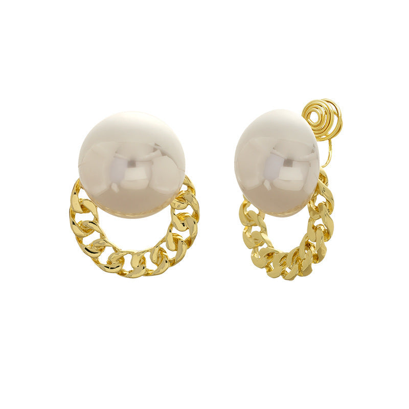 White Gold Plated Pearl Alloy Stud Earrings For Women Bulk
