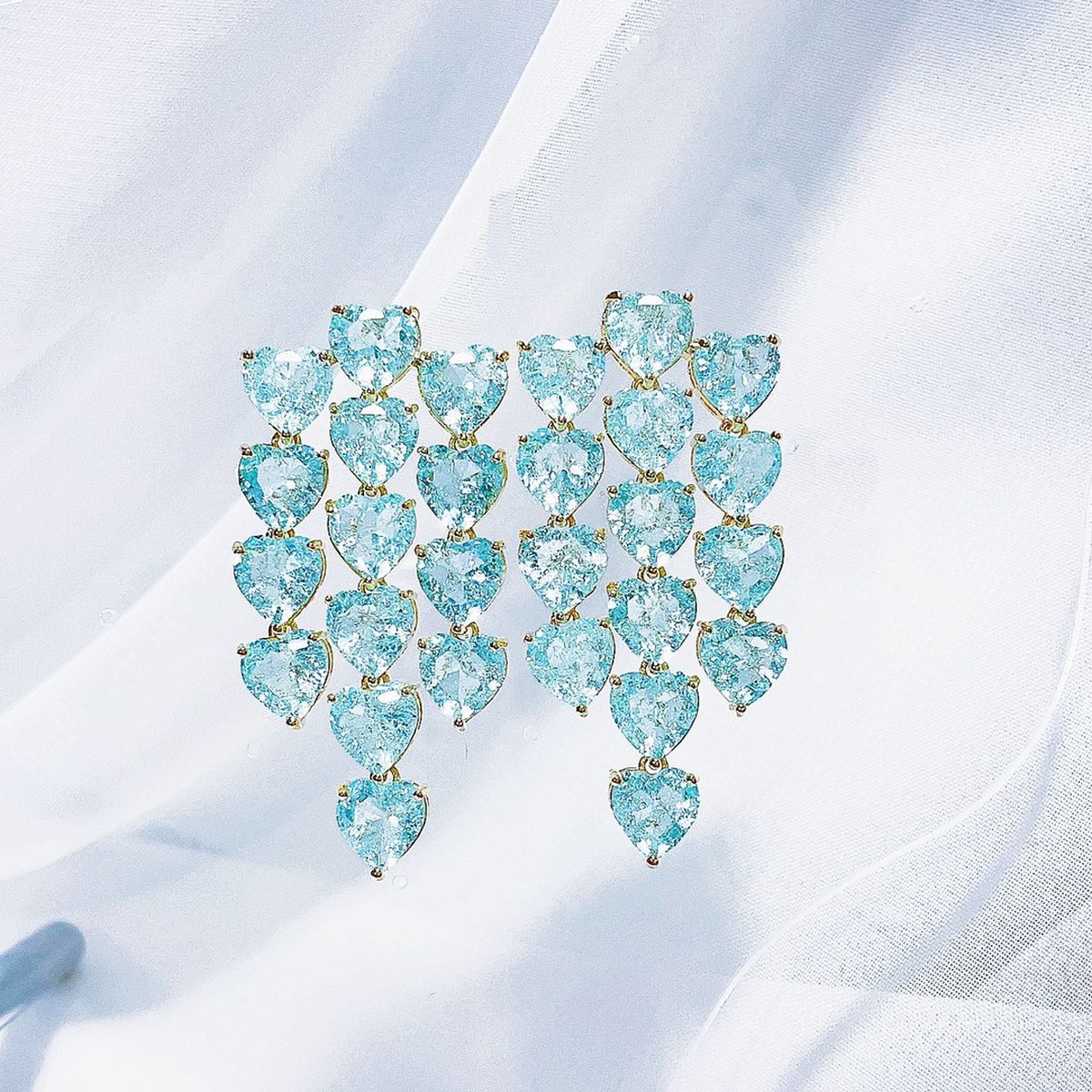 Heart Solitaire Crystal Silver Anti Tarnish Dangler Tassel Earring For Women