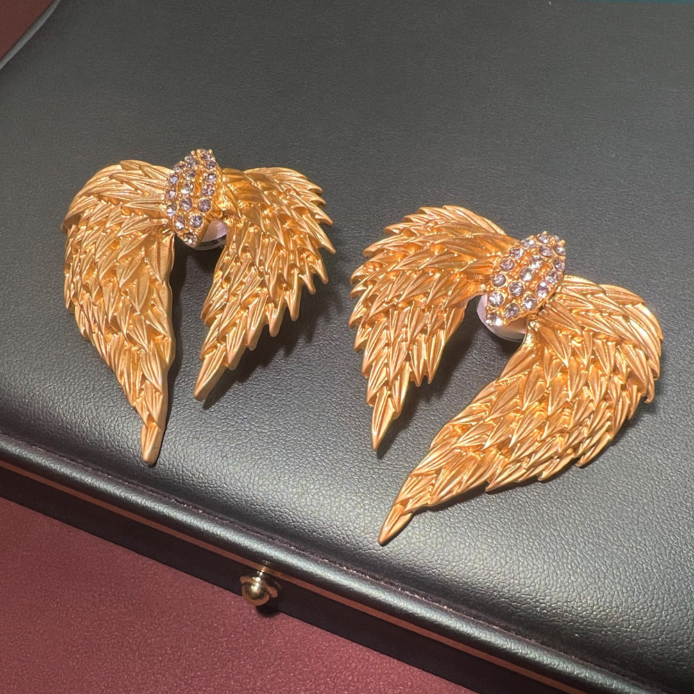 Wings Gold Plated Cubic Zirconia Alloy Dangler Earrings For Women Main image