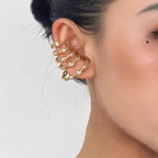 Spring Shape 18K Gold Cubic Zirconia Ear Cuff Earring For Women Bulk