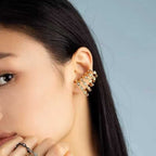 Spring Shape 18K Gold Cubic Zirconia Ear Cuff Earring For Women Bulk