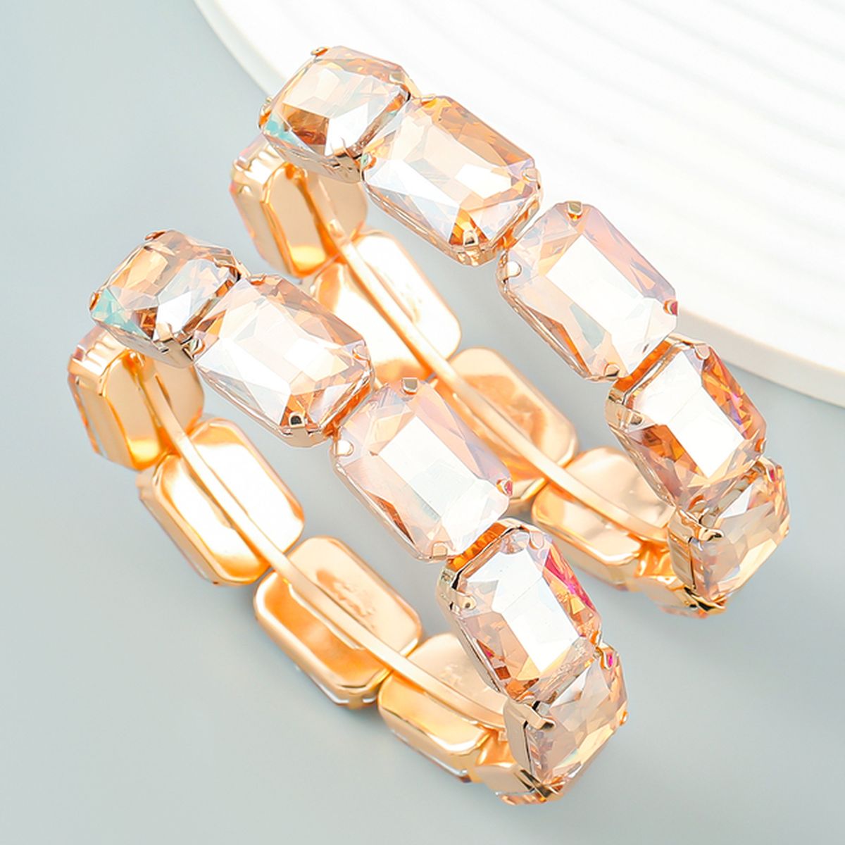 Gold Silver Pink Rhinestone Hoop Earring For Women Bulk