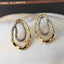 Two Tone 18K Gold Cubic Zirconia Anti Tarnish Dangler Earrings Bulk