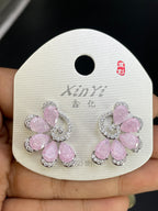Multi Color Floral Gold Silver Cubic Zirconia Copper Drop Earrings Bulk