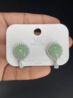 Multi Color Round Silver Cubic Zirconia Copper Necklace Earrings Women Bulk
