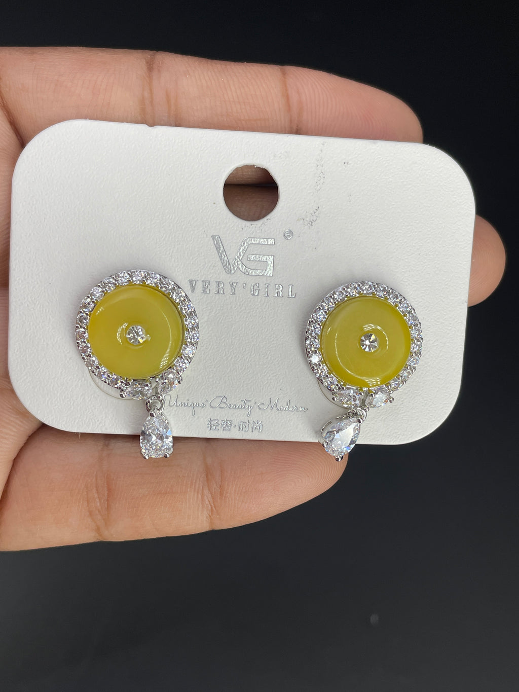 Multi Color Round Silver Cubic Zirconia Copper Necklace Earrings Women Bulk