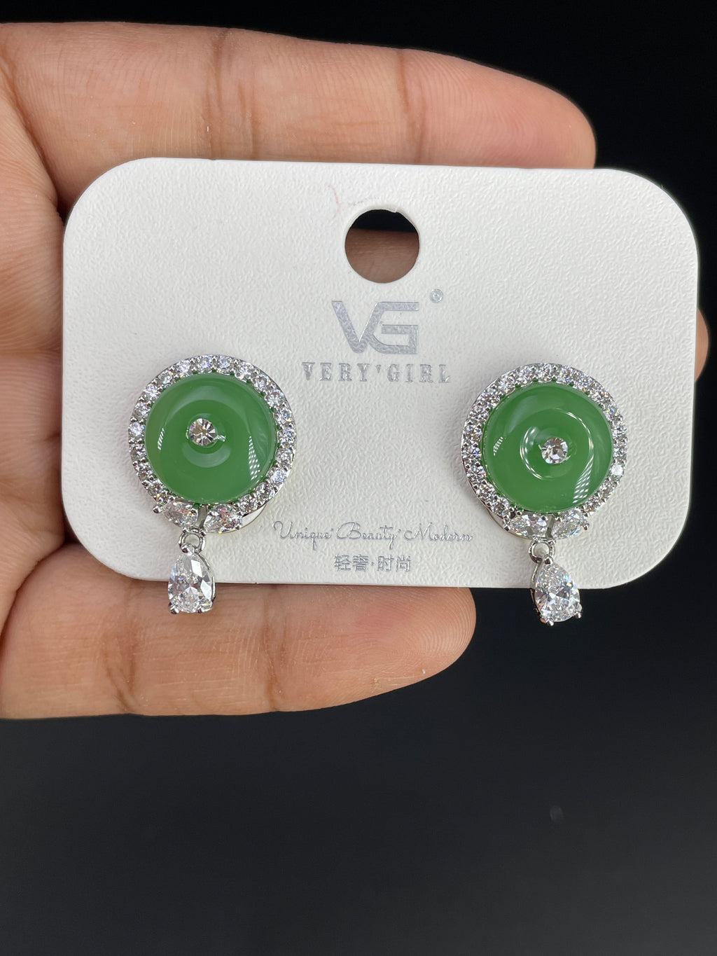 Multi Color Round Silver Cubic Zirconia Copper Necklace Earrings Women Bulk