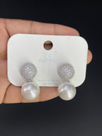 Green White Round Silver Cubic Zirconia Copper Drop Earrings Women Bulk
