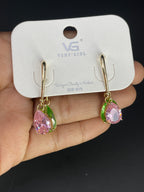 Multi Color Elegant Floral Gold Silver Cubic Zirconia Copper Dangler Bulk