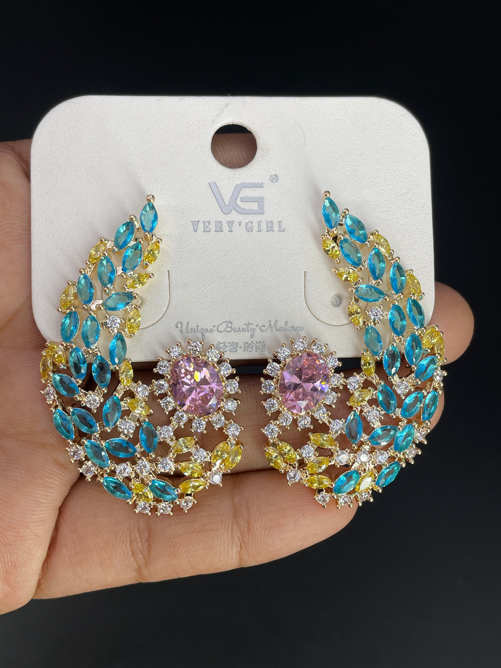 Multi Color Floral Chandelier Gold Silver Copper Dangler Earrings Bulk