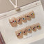 Studded Wave CZ Multi Gemstone Beige Finger Nail Pack Of 10 Bulk