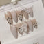 Ribbon Bow Cubic Zirconia Beige White Finger Nail Pack Of 10 Bulk
