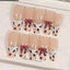 Ribbon Bow Beige White Finger Nail Pack Of 10 For Women Bulk