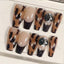 Studded Cubic Zirconia Multicolour Brown Finger Nail Pack Of 10 Bulk