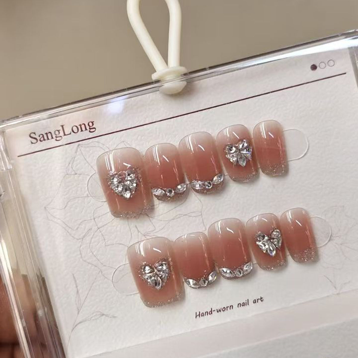 Heart Cubic Zirconia Baby Pink Finger Nail Pack Of 10 For Women Bulk