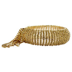 Free Size Three Dimensional Champagne 14K Gold Kada Bracelet Bangle