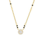 Designer Round Black Beads Rose Silver Gold CZ Brass Mangalsutra Bulk