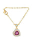 Luxury Heart Charm Rose Silver Plated Gold CZ Brass Watch Charm Bulk