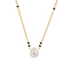 Double Halo Teardrop Rose Silver Gold Plated CZ Brass Mangalsutra Bulk