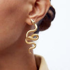 18K Gold Long Dangler Earring Pair For Women Bulk