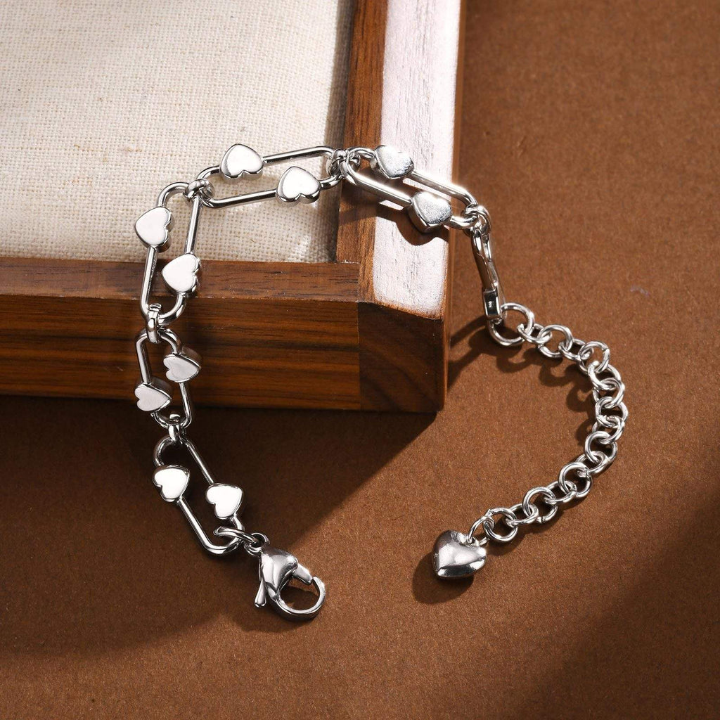 Gold Silver Heart Plain Anti Tarnish Stainless Steel Women Bulk