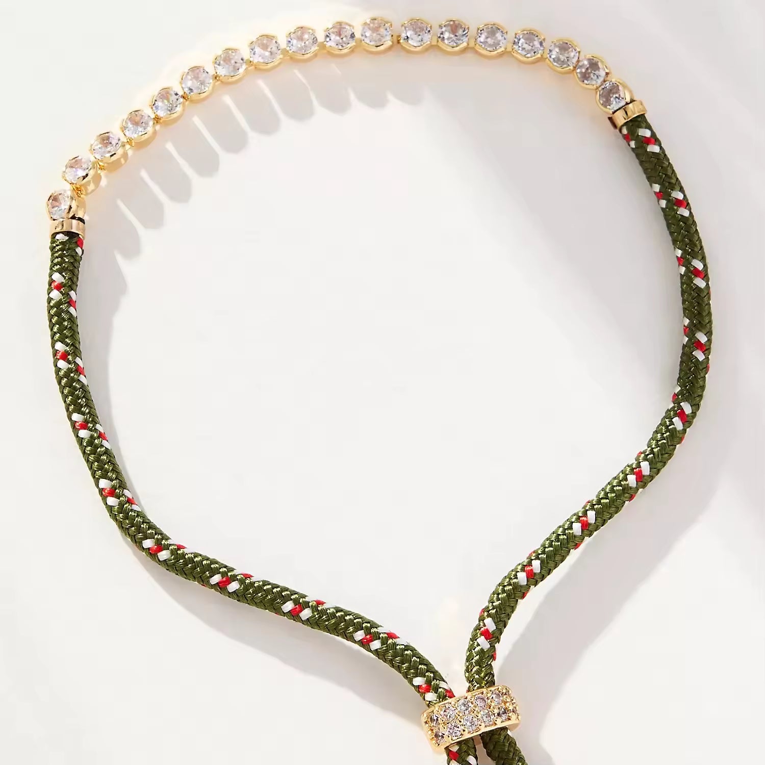 Multi Color Bohemian Braided Gold Cubic Zirconia Fabric Bracelet Women Bulk