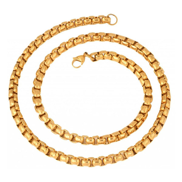 Stainless Steel Gold Plated Thick Heavy Long Popcorn Chain For Men 24" Main image