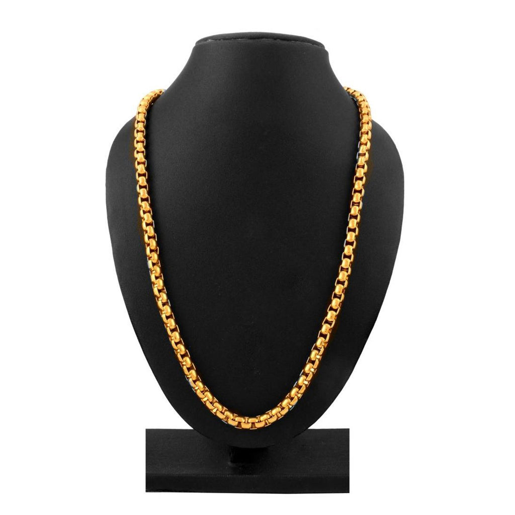 Stainless Steel Gold Plated Thick Heavy Long Popcorn Chain For Men 24"