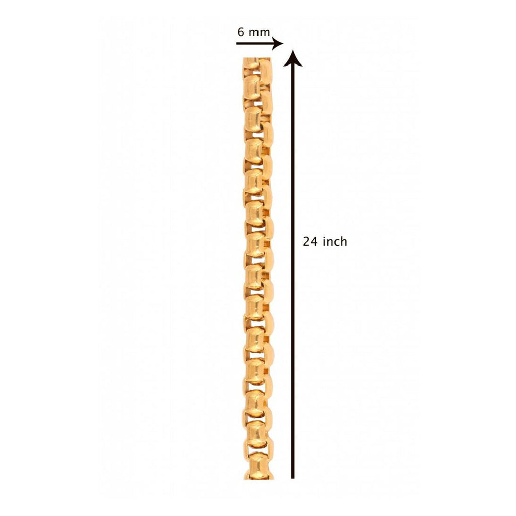 Stainless Steel Gold Plated Thick Heavy Long Popcorn Chain For Men 24"