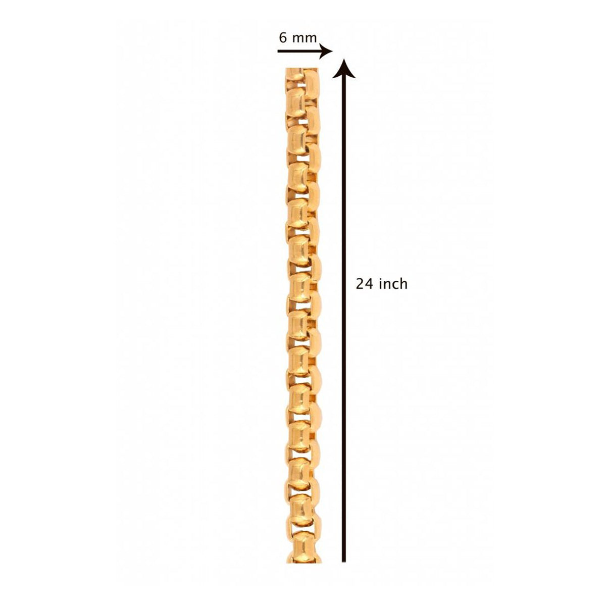 Stainless Steel Gold Plated Thick Heavy Long Popcorn Chain For Men 24"