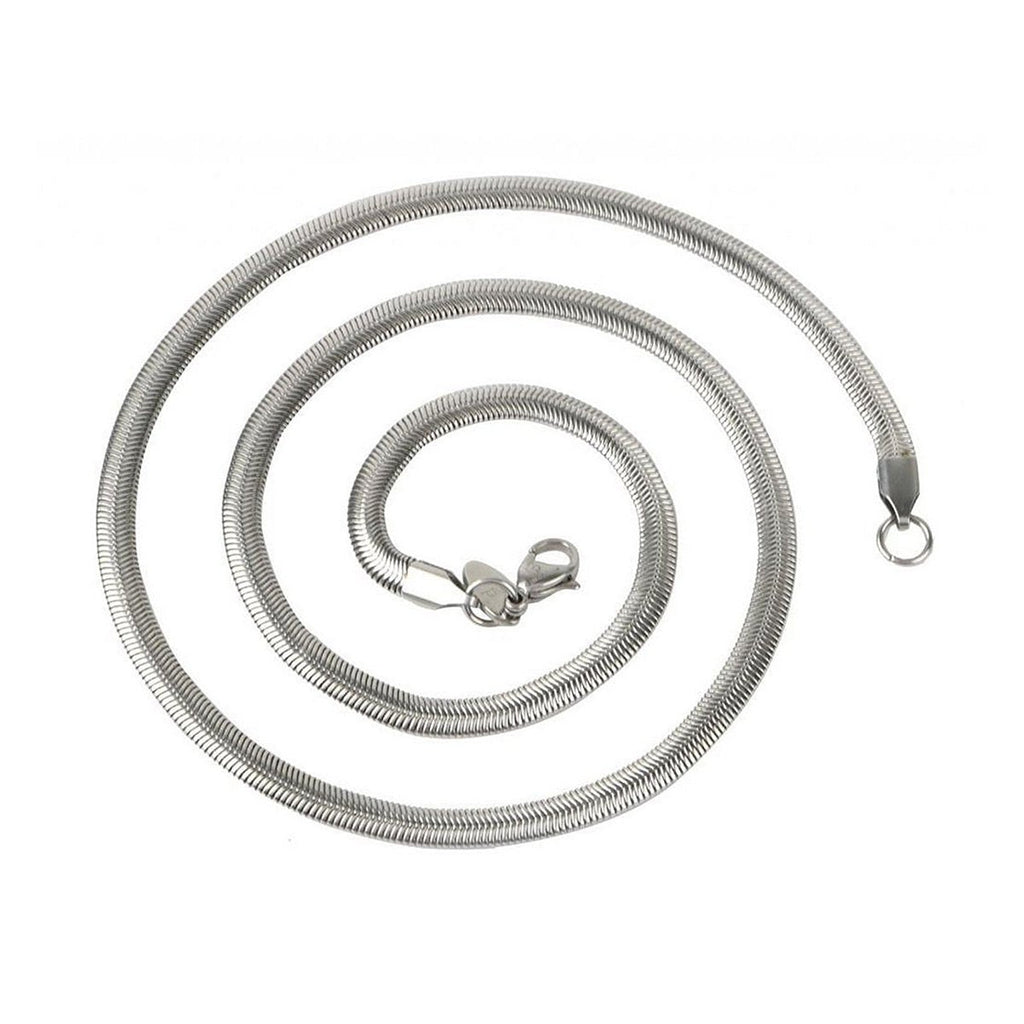 Stainless Steel Silver Silk Snake Herringbone Snake Chain 22" Bulk