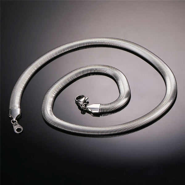 Stainless Steel Silver Silk Snake Herringbone Snake Chain 22" Bulk Secondary image