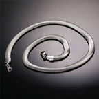 Stainless Steel Silver Silk Snake Herringbone Snake Chain 22" Bulk