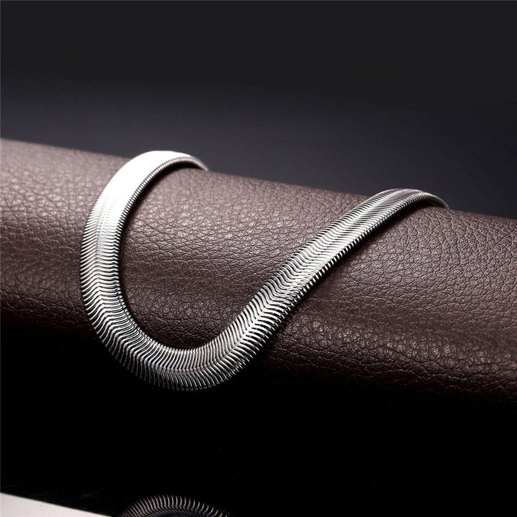 Stainless Steel Silver Silk Snake Herringbone Snake Chain 22" Bulk