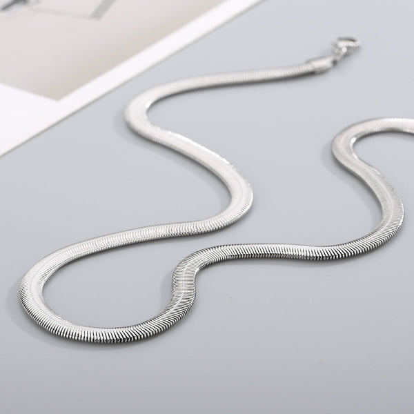 Stainless Steel Silver Silk Snake Herringbone Snake Chain 22" Bulk Main image