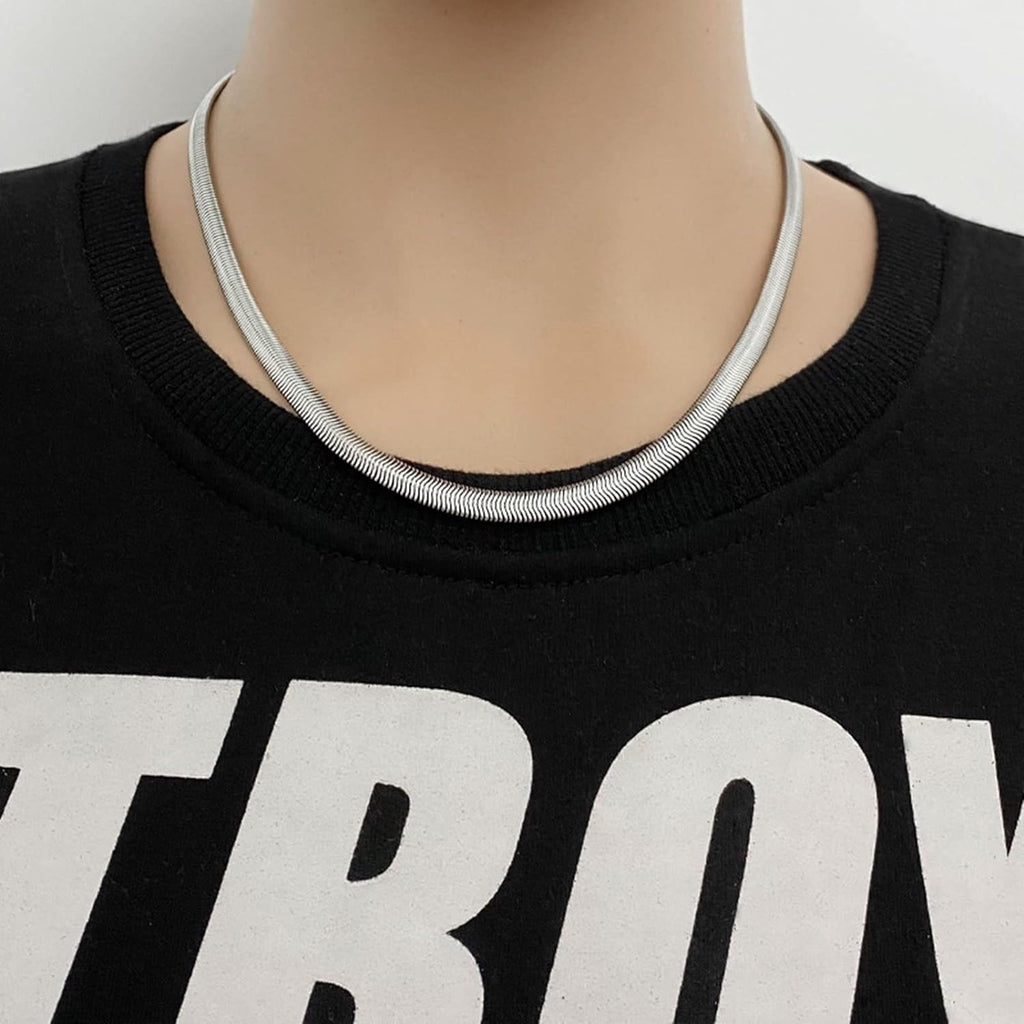 Stainless Steel Silver Silk Snake Herringbone Snake Chain 22" Bulk