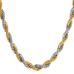 316L Stainless Steel Two Tone Classic Rope Chain 20.1"