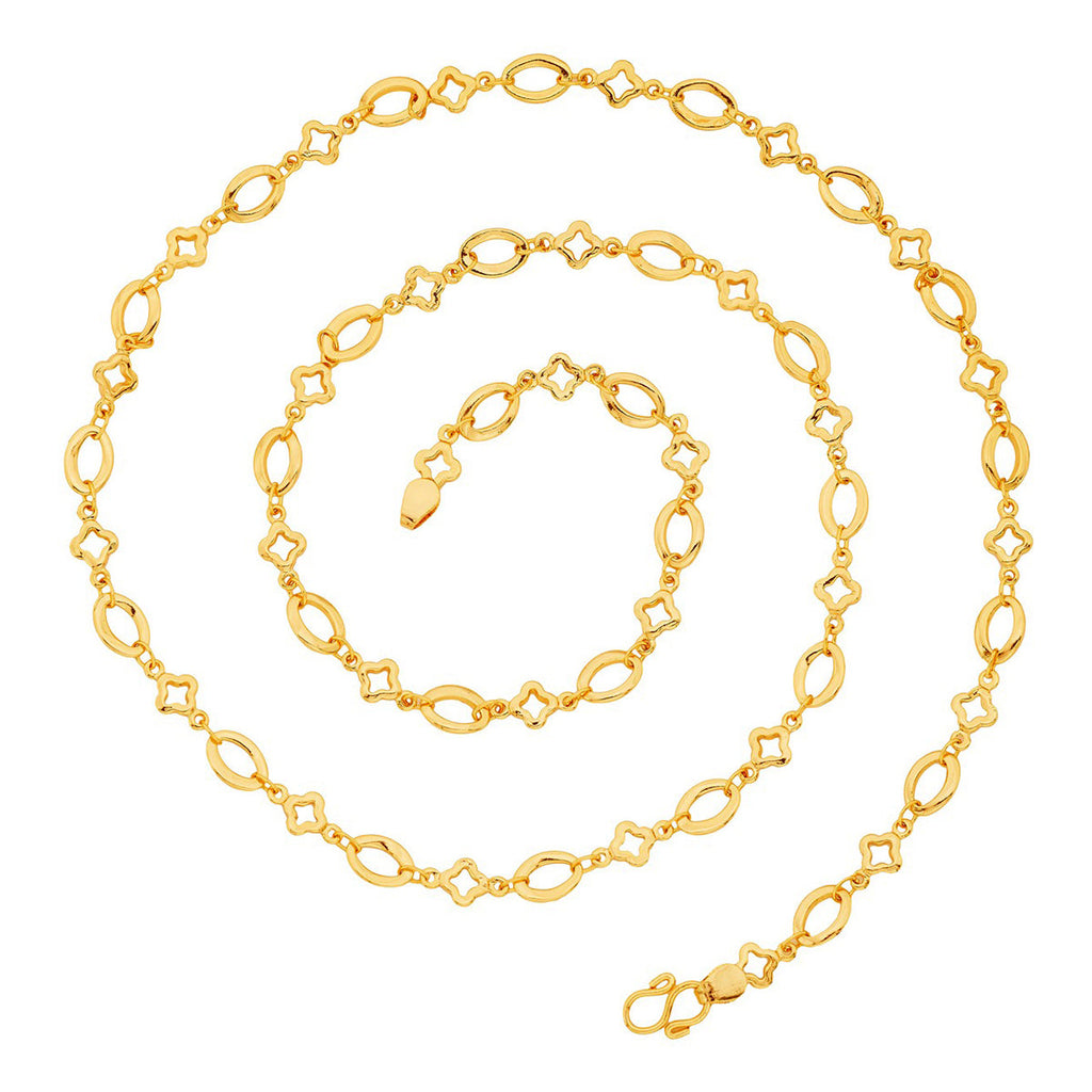 Delicate Geometric 22K Gold Plated 246 In Chain For Women