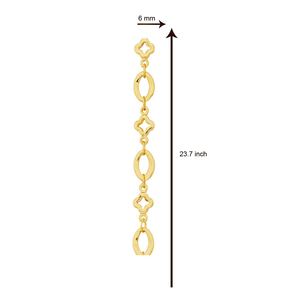 Delicate Geometric 22K Gold Plated 246 In Chain For Women