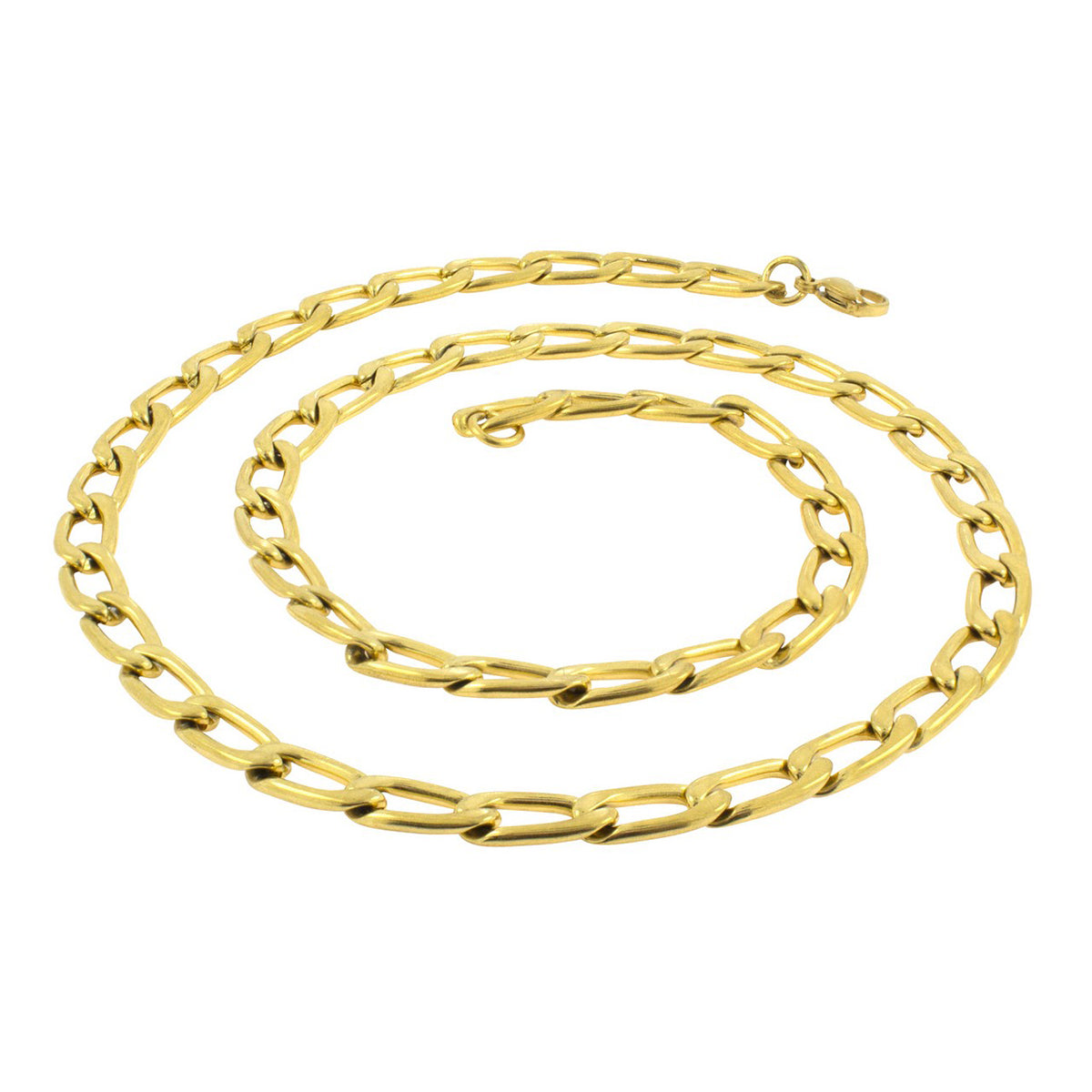 316L Stainless Steel Gold Plated Tapered Curb Chain For Men