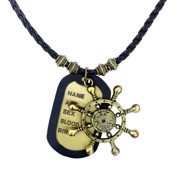 Vintage Bronze Finish Military Dog Name Tag Anchor Necklace Chain For Men Secondary image